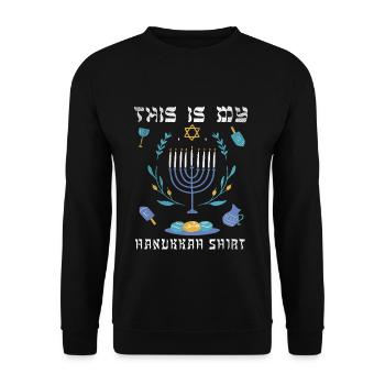Jewish Christmas Jew This My Hanukkah Ornament - Unisex Sweatshirt - black - Front - Alina (178cm) & Michal (187cm)