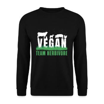 Herbivore Farm Animals Vegetable Vegetarian Vegan - Unisex Pullover - Schwarz - Vorne - Alina (178cm) & Michal (187cm)