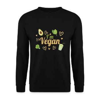 Avocado Heart Vegetable Powered Végétarien I Vegan - Sweat-shirt Unisexe - noir - Devant - Alina (178cm) & Michal (187cm)