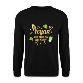 Avocado Vegetable Vegetarian Too Risky Me Vegan - Unisex Sweatshirt - black - Front - Alina (178cm) & Michal (187cm)