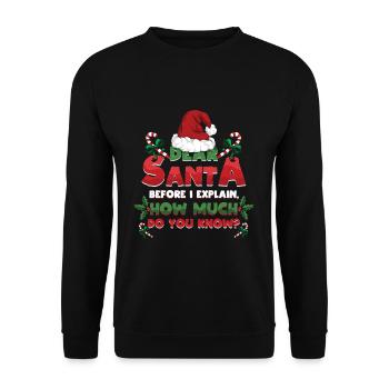 December Santa Explain Love Christmas - Unisex Pullover - Schwarz - Vorne - Alina (178cm) & Michal (187cm)