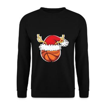 December Basketball Lover Deer Love Christmas - Unisex Pullover - Schwarz - Vorne - Alina (178cm) & Michal (187cm)