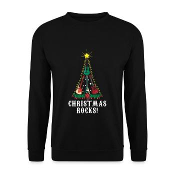 December Christmas Rocks Guitar Rocker Christmas - Unisex Sweatshirt - black - Front - Alina (178cm) & Michal (187cm)