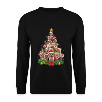 December 2022 Dog Yorkshire Terrier Christmas - Unisex Sweatshirt - black - Front - Alina (178cm) & Michal (187cm)