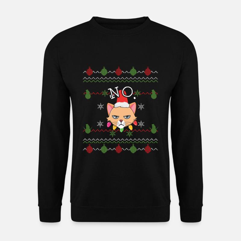 No December 2022 Cat Hates Christmas Hater - Unisex Pullover - Schwarz