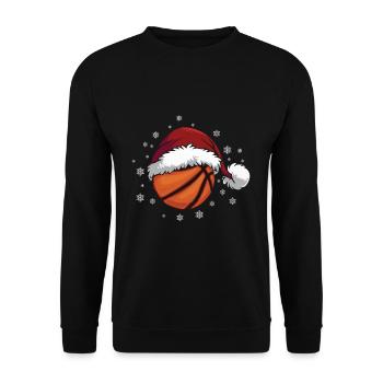 December Basketball Lover Love Christmas - Unisex Pullover - Schwarz - Vorne - Alina (178cm) & Michal (187cm)