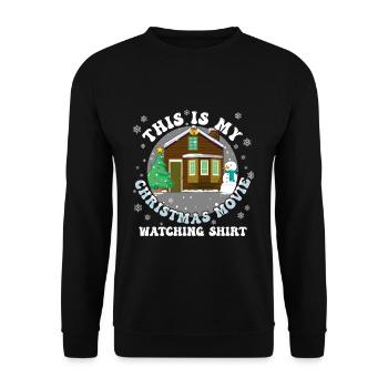 December Christmas Movie Watching Love Christmas - Unisex Pullover - Schwarz - Vorne - Alina (178cm) & Michal (187cm)
