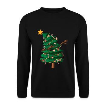 December Christmas Dab Dabbing Tree Christmas - Unisex Sweatshirt - black - Front - Alina (178cm) & Michal (187cm)