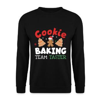 December Cookie Baking Team Baker Love Christmas - Unisex Sweatshirt - black - Front - Alina (178cm) & Michal (187cm)
