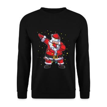 2022 Christmas Dab Dabbing Santa Christmas - Unisex Pullover - Schwarz - Vorne - Alina (178cm) & Michal (187cm)