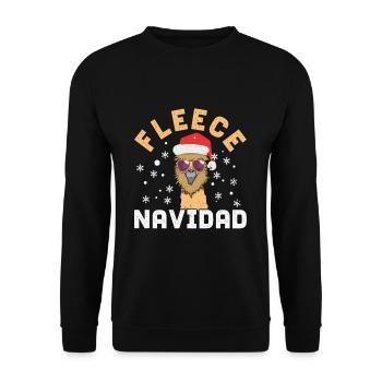 Décembre 2022 Toison Lama Feliz Navidad Noël - Sweat-shirt Unisexe - noir - Devant - Alina (178cm) & Michal (187cm)