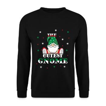 December Cutest Gnome Love Christmas - Unisex Pullover - Schwarz - Vorne - Alina (178cm) & Michal (187cm)