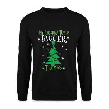 December Christmas Tree Bigger Funny Christmas - Unisex Pullover - Schwarz - Vorne - Alina (178cm) & Michal (187cm)