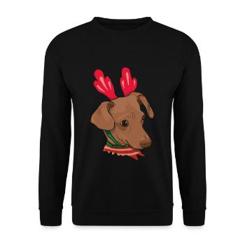 December 2022 Dog Chihuahua Kawaii Cute Christmas - Unisex Sweatshirt - black - Front - Alina (178cm) & Michal (187cm)