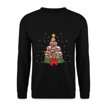 December Yorkie Dog Yorkshire Terrier Christmas - Unisex Pullover - Schwarz - Vorne - Alina (178cm) & Michal (187cm)
