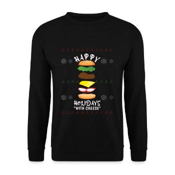 December Burger Cheese Sandwich Ugly Christmas - Unisex Sweatshirt - black - Front - Alina (178cm) & Michal (187cm)