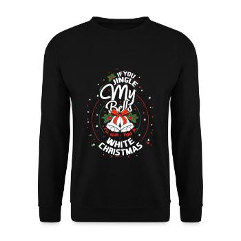 December You Jingle My Balls Funny Christmas - Unisex Pullover - Schwarz - Vorne - Alina (178cm) & Michal (187cm)