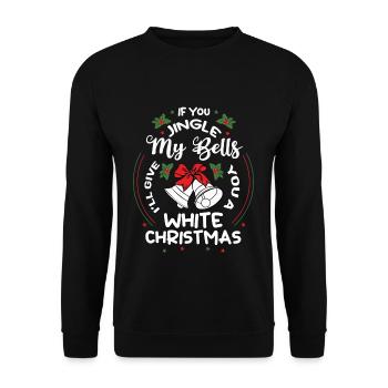 December Jingle My Balls Funny Christmas - Unisex Pullover - Schwarz - Vorne - Alina (178cm) & Michal (187cm)