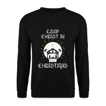 Keep Christ In Christmas December 2022 Jesus - Unisex Pullover - Schwarz - Vorne - Alina (178cm) & Michal (187cm)