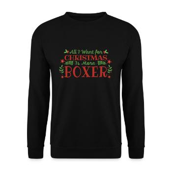 Want For Christmas Boxer Pet Dog - Unisex Pullover - Schwarz - Vorne - Alina (178cm) & Michal (187cm)