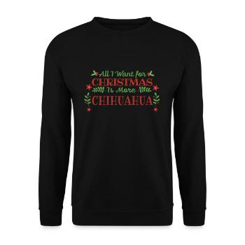 Envie pour Noël Chihuahua Pet Dog - Sweat-shirt Unisexe - noir - Devant - Alina (178cm) & Michal (187cm)