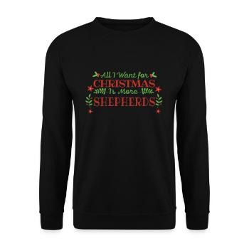 Want For Christmas English Shepherd Pet Dog - Unisex Sweatshirt - black - Front - Alina (178cm) & Michal (187cm)