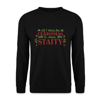 Want For Christmas Staffordshire Terrier Pet Dog - Unisex Sweatshirt - black - Front - Alina (178cm) & Michal (187cm)