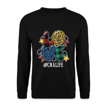 Nurse Assistant Winter Holiday Love Christmas - Unisex Pullover - Schwarz - Vorne - Alina (178cm) & Michal (187cm)