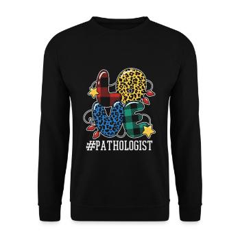 Pathologist Winter Holiday Love Christmas - Unisex Pullover - Schwarz - Vorne - Alina (178cm) & Michal (187cm)