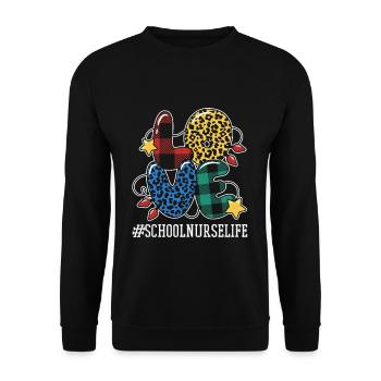 Infirmière scolaire Vacances d’hiver Amour Noël - Sweat-shirt Unisexe - noir - Devant - Alina (178cm) & Michal (187cm)