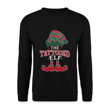 Elf Tattooed December Love Elf Christmas - Unisex Sweatshirt - black - Front - Alina (178cm) & Michal (187cm)
