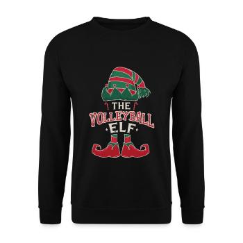 Elf Volleyball December Love Elf Christmas - Unisex Sweatshirt - black - Front - Alina (178cm) & Michal (187cm)
