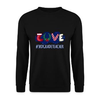 Love Christmas Third Grade Teacher Student - Unisex Pullover - Schwarz - Vorne - Alina (178cm) & Michal (187cm)