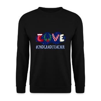 Love Christmas Second Grade Teacher Student - Unisex Pullover - Schwarz - Vorne - Alina (178cm) & Michal (187cm)