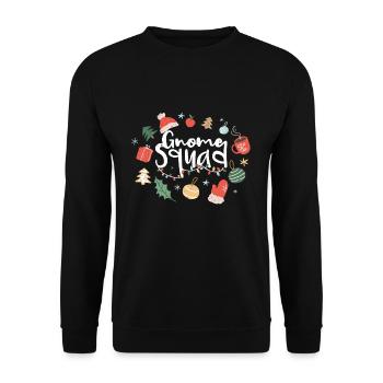 December Gnome Squad Holiday Love Christmas - Unisex Pullover - Schwarz - Vorne - Alina (178cm) & Michal (187cm)