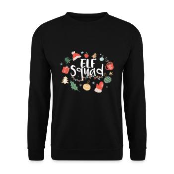 December Elf Squad Holiday Love Christmas - Unisex Sweatshirt - black - Front - Alina (178cm) & Michal (187cm)