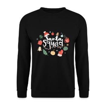 December Santa Squad Holiday Love Christmas - Unisex Sweatshirt - black - Front - Alina (178cm) & Michal (187cm)