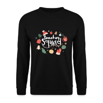 December Teacher Squad Holiday Love Christmas - Unisex Pullover - Schwarz - Vorne - Alina (178cm) & Michal (187cm)