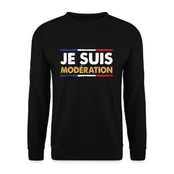 I Am Moderation Drink In Moderation French Beer - Unisex Pullover - Schwarz - Vorne - Alina (178cm) & Michal (187cm)