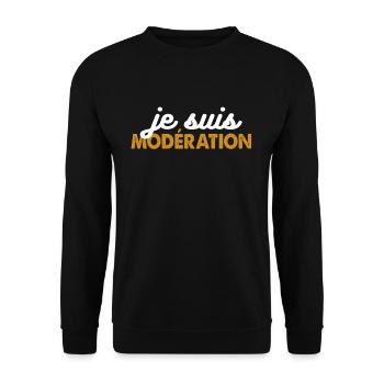 I Am Moderation Drink In Moderation Joke Beer - Unisex Pullover - Schwarz - Vorne - Alina (178cm) & Michal (187cm)