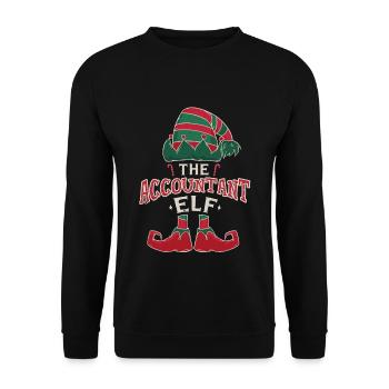 Elf Accountant December Love Elf Christmas - Unisex Sweatshirt - black - Front - Alina (178cm) & Michal (187cm)