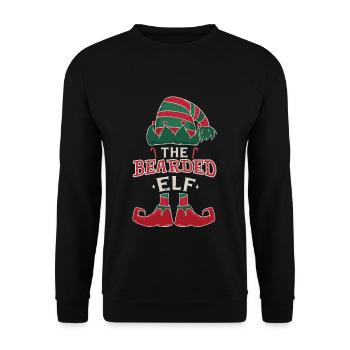 Elf Bearded December Love Elf Christmas - Unisex Sweatshirt - black - Front - Alina (178cm) & Michal (187cm)