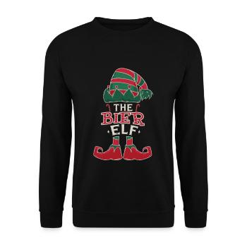 Elf Beer December Love Elf Christmas - Unisex Sweatshirt - black - Front - Alina (178cm) & Michal (187cm)
