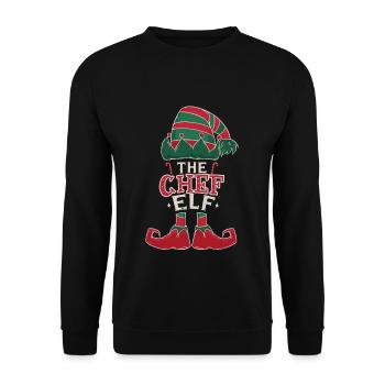 Elf German Boss December Love Elf Christmas - Unisex Pullover - Schwarz - Vorne - Alina (178cm) & Michal (187cm)