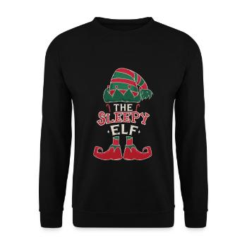 Elf Sleepy December Love Elf Christmas - Unisex Sweatshirt - black - Front - Alina (178cm) & Michal (187cm)