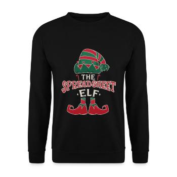 Elf Spreadsheet December Love Elf Christmas - Unisex Sweatshirt - black - Front - Alina (178cm) & Michal (187cm)