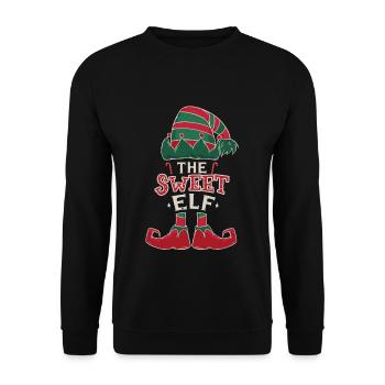 Elf Sweet December Love Elf Christmas - Unisex Sweatshirt - black - Front - Alina (178cm) & Michal (187cm)