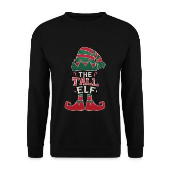 Elf Tall December Love Elf Christmas - Unisex Sweatshirt - black - Front - Alina (178cm) & Michal (187cm)