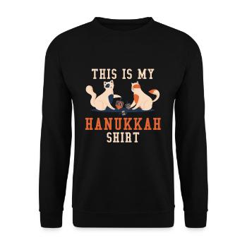 Chats Juifs de Noël Juif ce mon Hanoukka - Sweat-shirt Unisexe - noir - Devant - Alina (178cm) & Michal (187cm)
