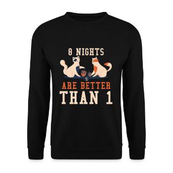 Chats Juifs de Noël Juif 8 Nuits Hanoukka - Sweat-shirt Unisexe - noir - Devant - Alina (178cm) & Michal (187cm)